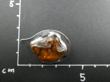 Bernstein Brosche mit Naturbernstein